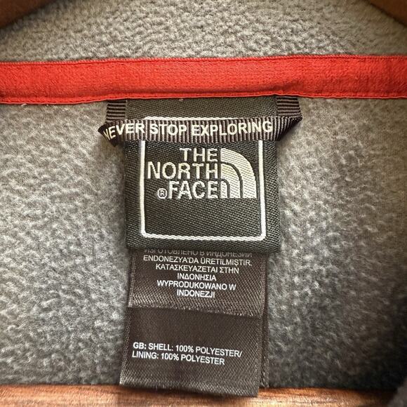 The North Face Gray Fleece Jacket Men’s XL Full Zip Red Logo - Picture 5 of 9